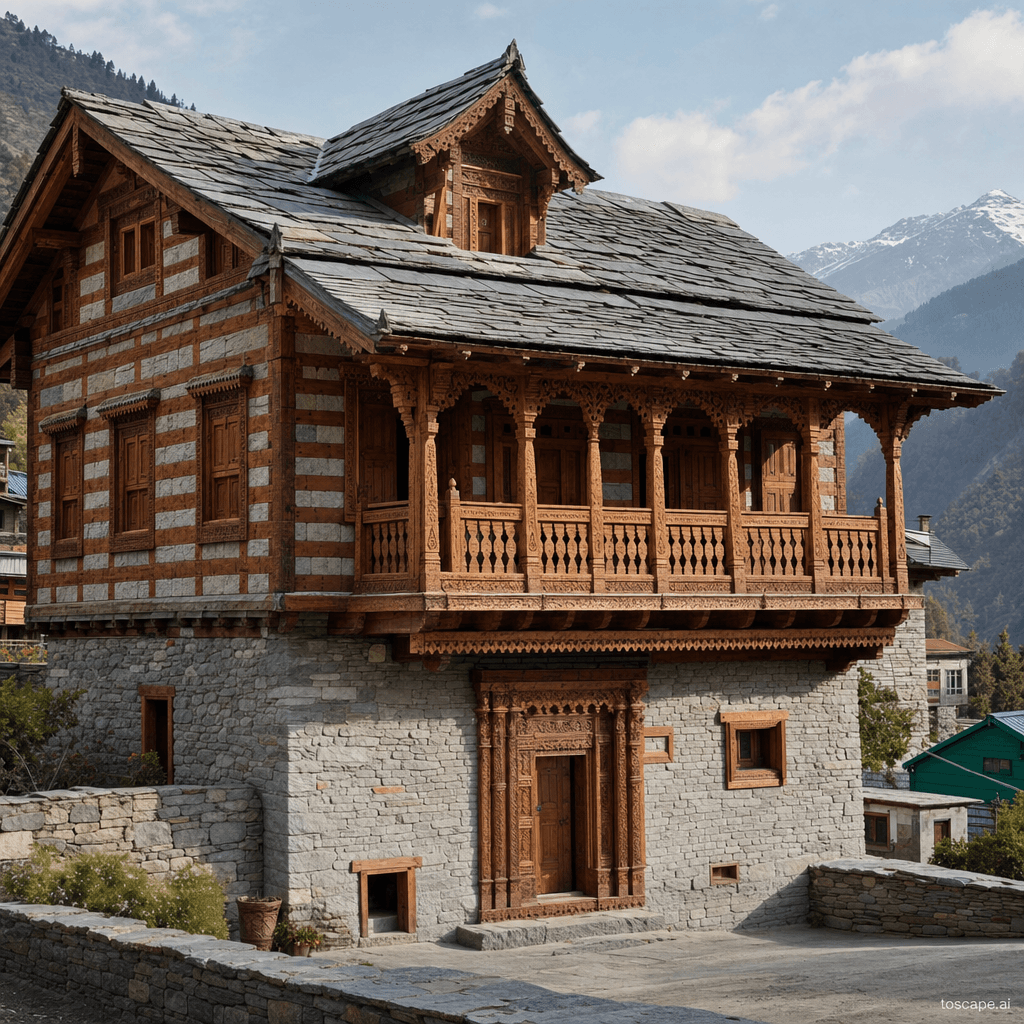 Himachal Dhajji Dewari architectural identity — India