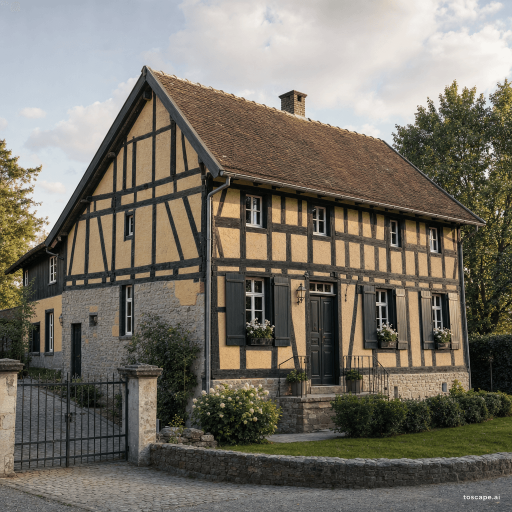 Dutch Limburg Half-Timbered Farmhouse architectural identity — Netherlands