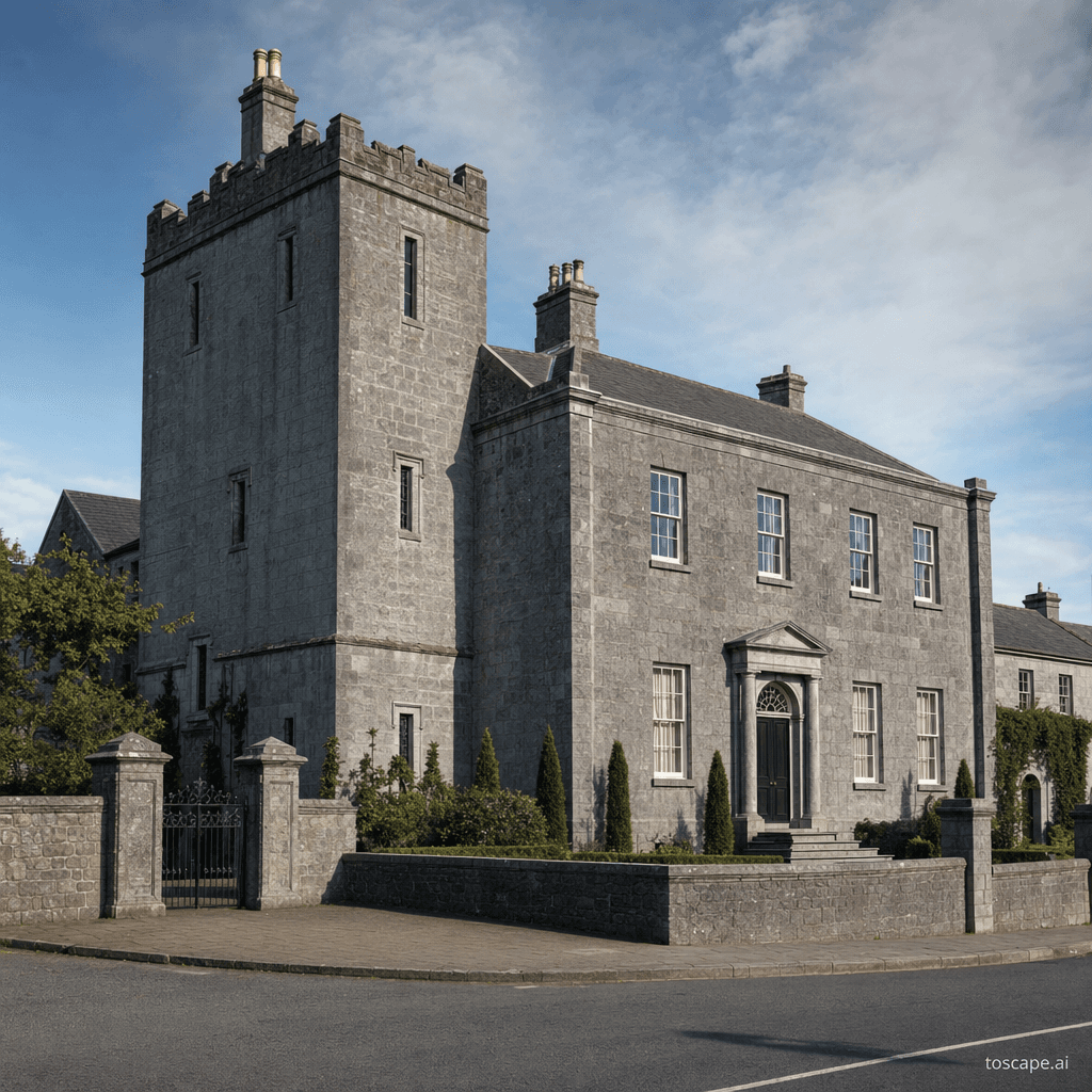 Irish Midlands Limestone Tower House & Georgian architectural identity — Ireland