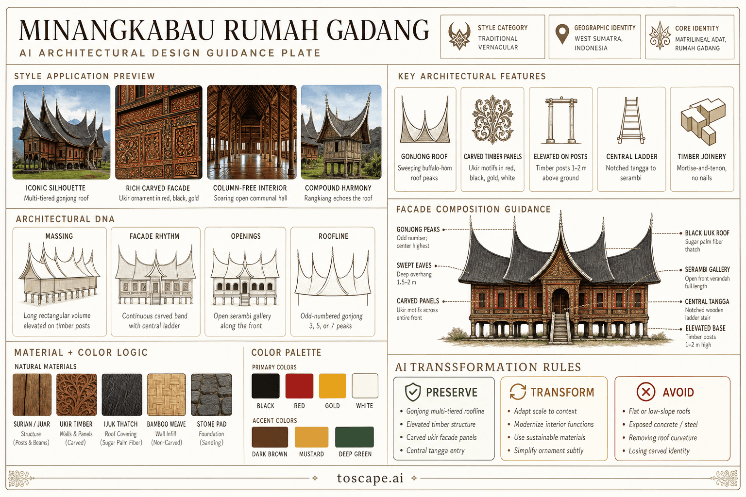 Minangkabau Rumah Gadang hero plate — Indonesia