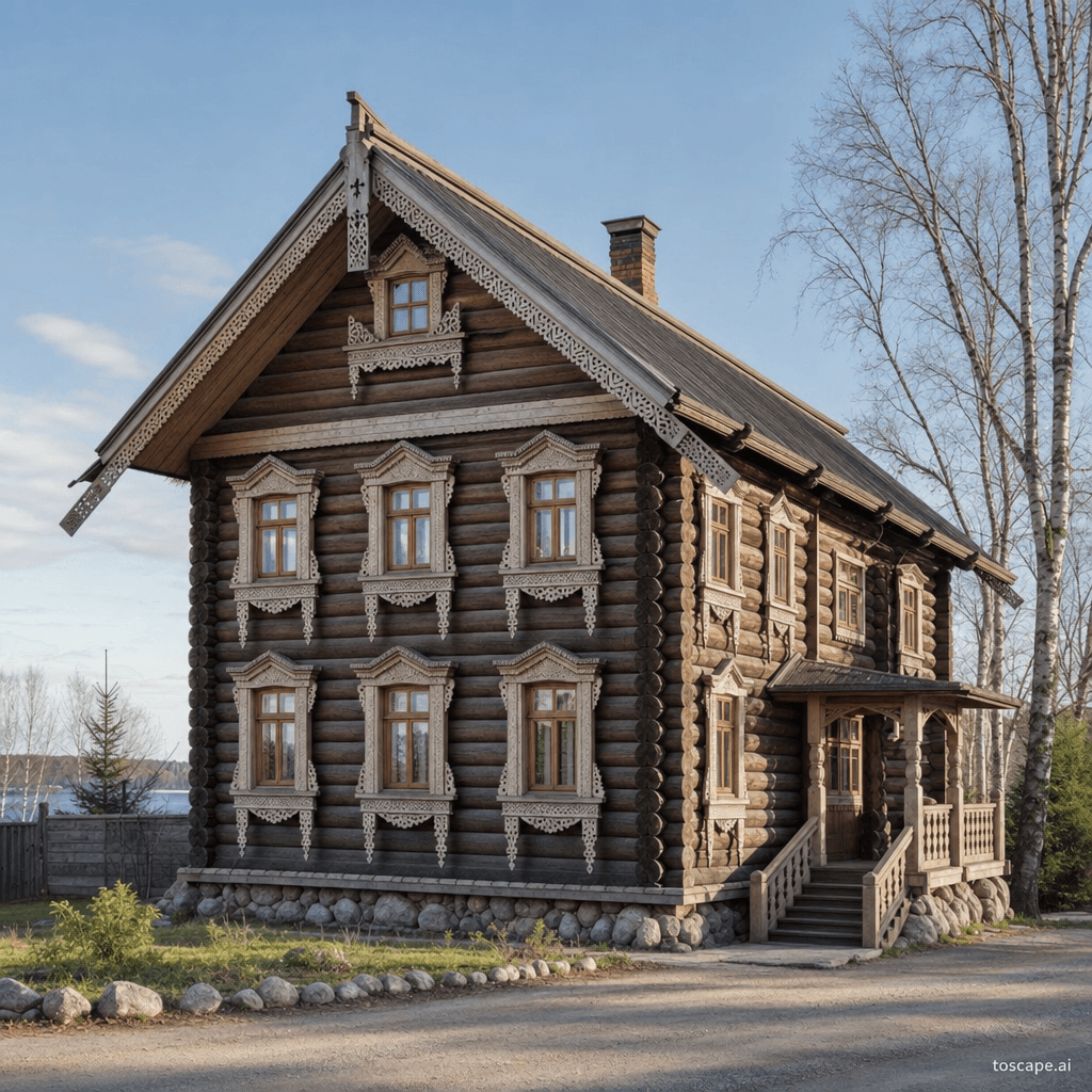 Russian Northern Izba architectural identity — Russia