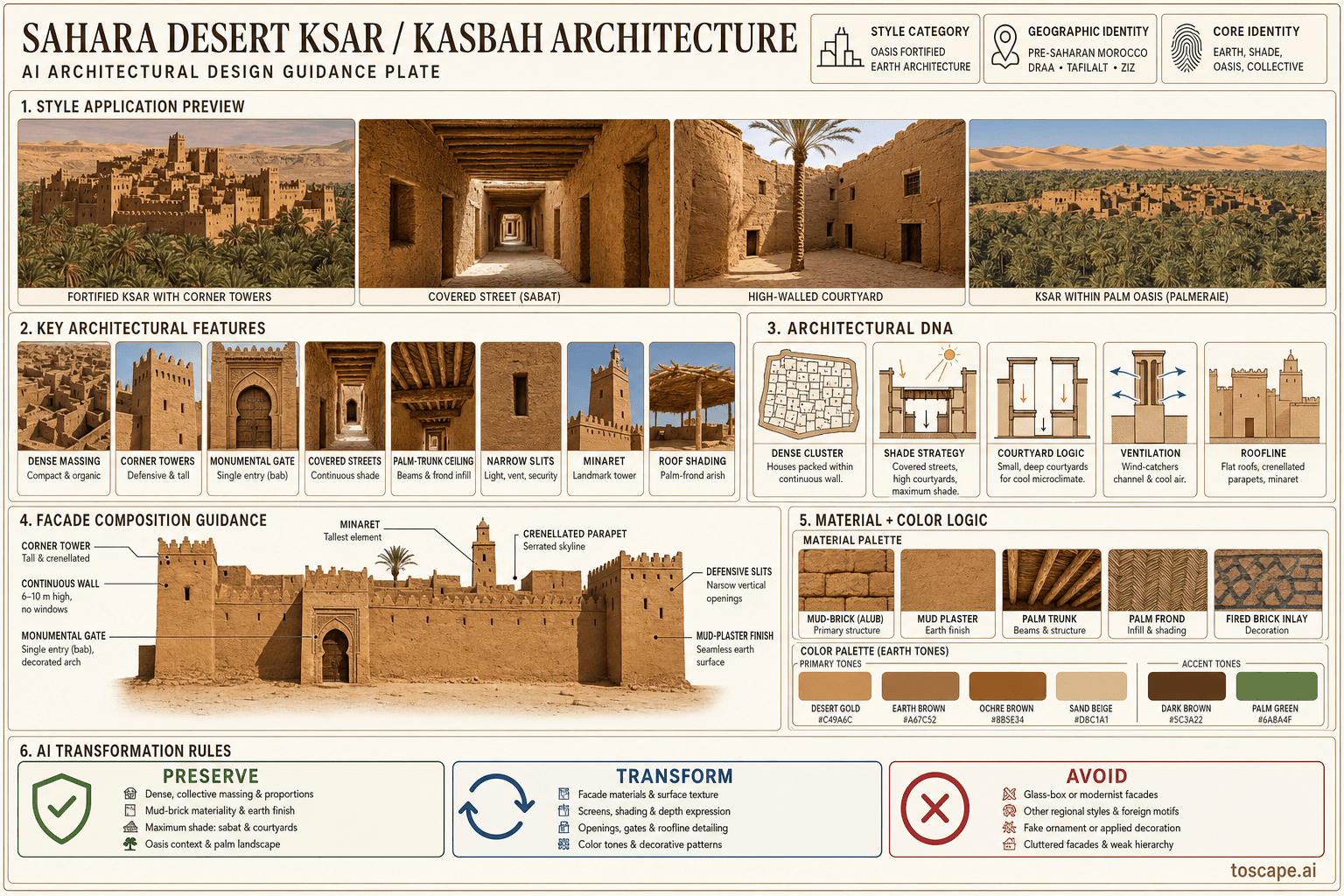 Sahara Desert Ksar / Kasbah hero plate — Morocco