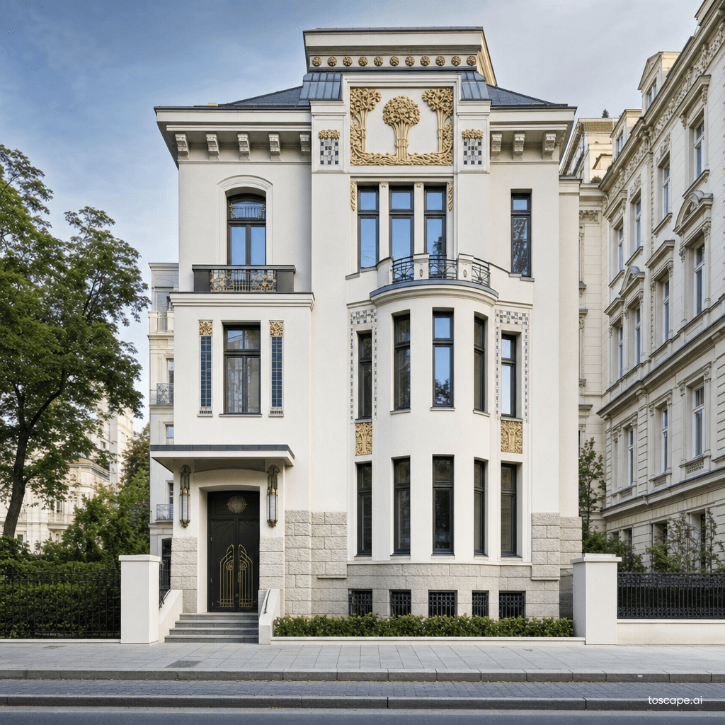 Austrian Vienna Secession Townhouse architectural identity — Austria